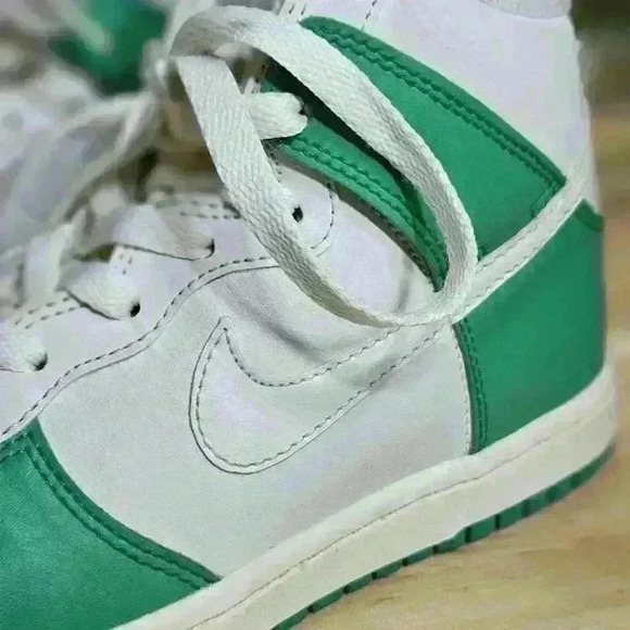 Nike Dunk High White Green 1.5Y - Picture 3 of 7